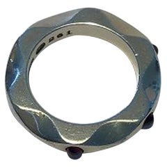 Georg Jensen Sterling Silver Mirror Ring No 261 Amethyst