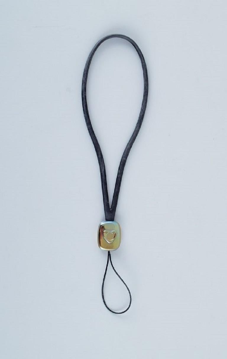 Moderniste Georg Jensen, Bracelet-bracelet mobile en argent sterling avec cœur, 21e siècle en vente