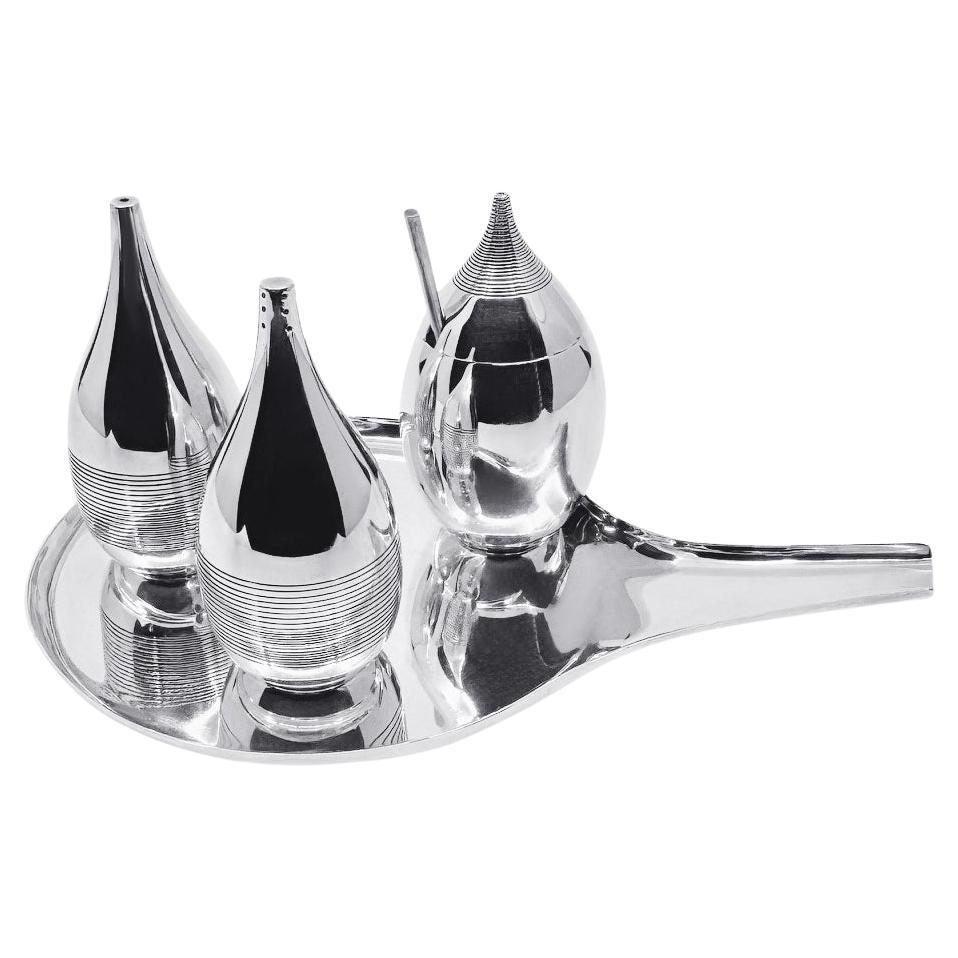 Georg Jensen Sterling Silver Modern Cruet Set 996 For Sale