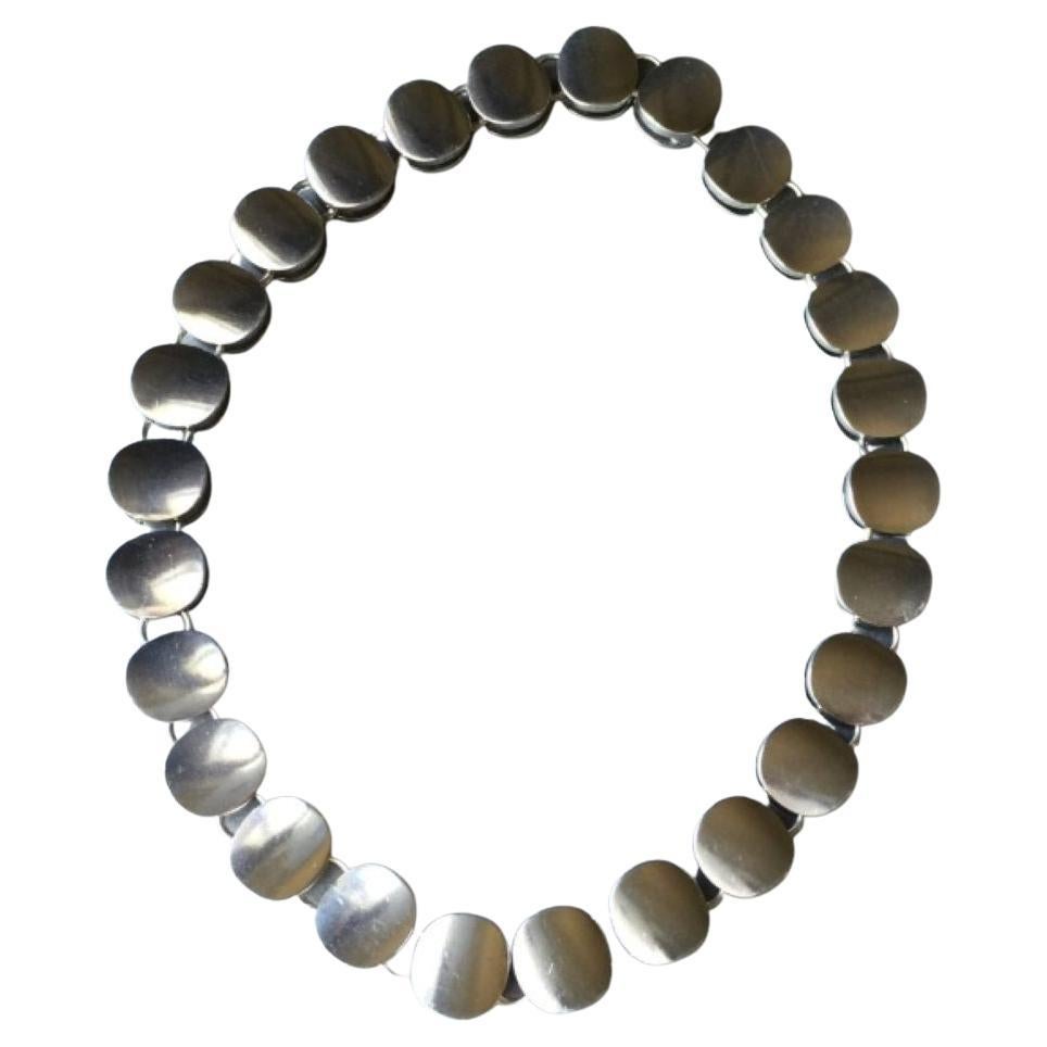 Georg Jensen Sterling Silver Modern Necklace No. 124 by Nanna Ditzel For Sale