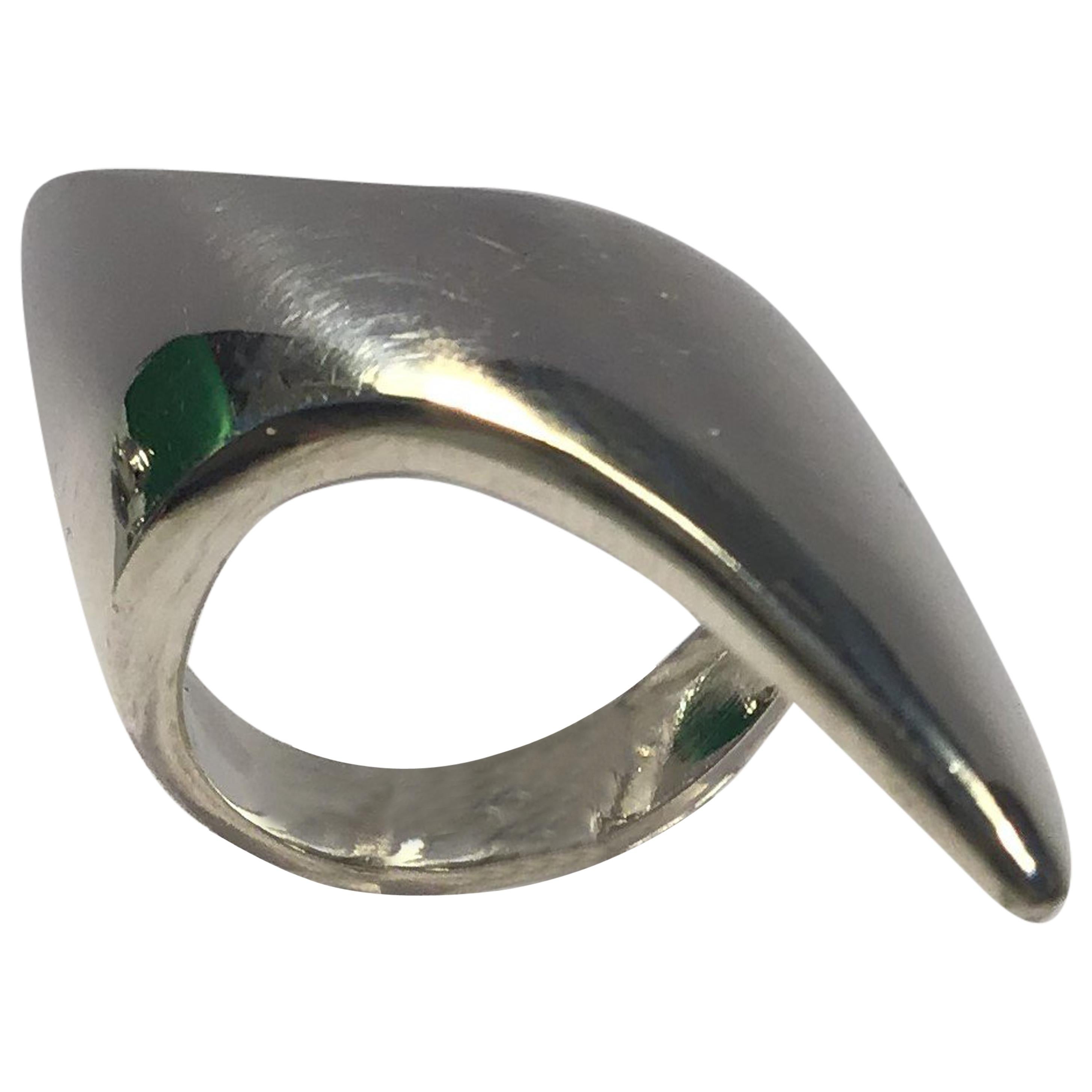 Georg Jensen Sterling Silver Modern Ring No 145 For Sale