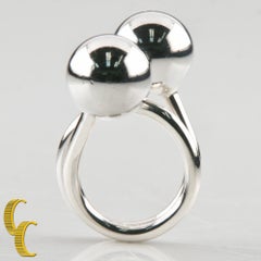Georg Jensen Sterling Silver Modernist Ball Ring Designed by Bent Knudsen