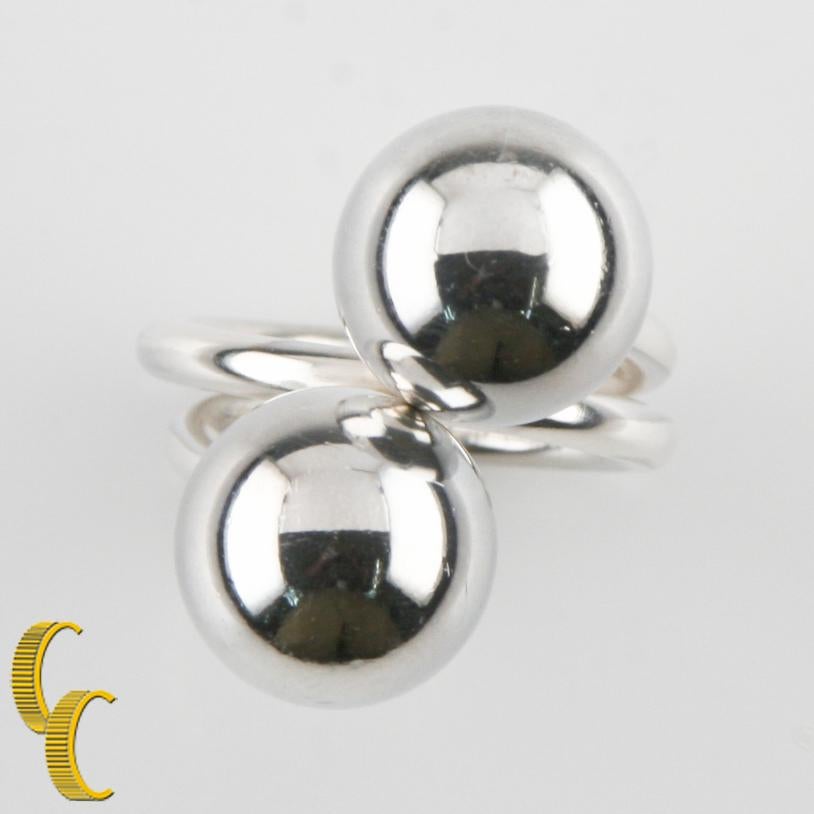 Georg Jensen Sterling Silver Modernist Ball Ring Designed by Bent Knudsen For Sale 1