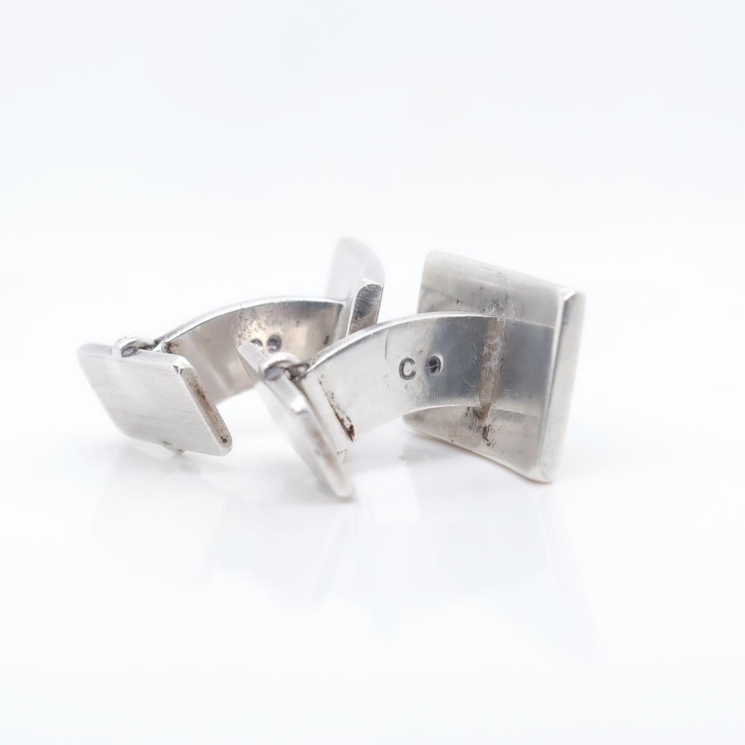 Georg Jensen Sterling Silver Modernist Cufflinks Model No. 59B For Sale 3