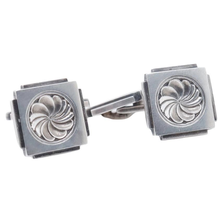 Georg Jensen Modernistische Manschettenknöpfe aus Sterlingsilber, Modell Nr. 59B