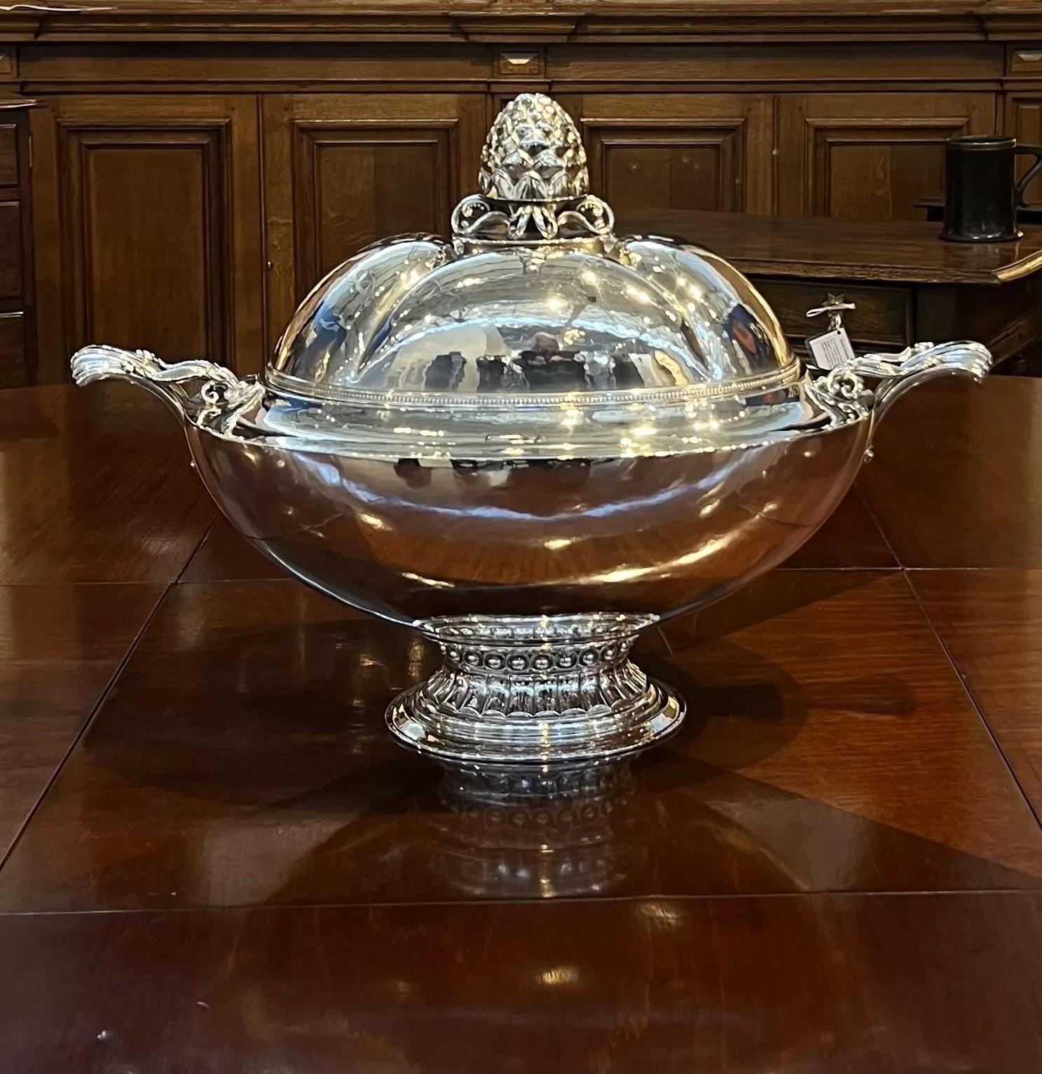 European Georg Jensen Sterling Silver Monumental Tureen #573 For Sale