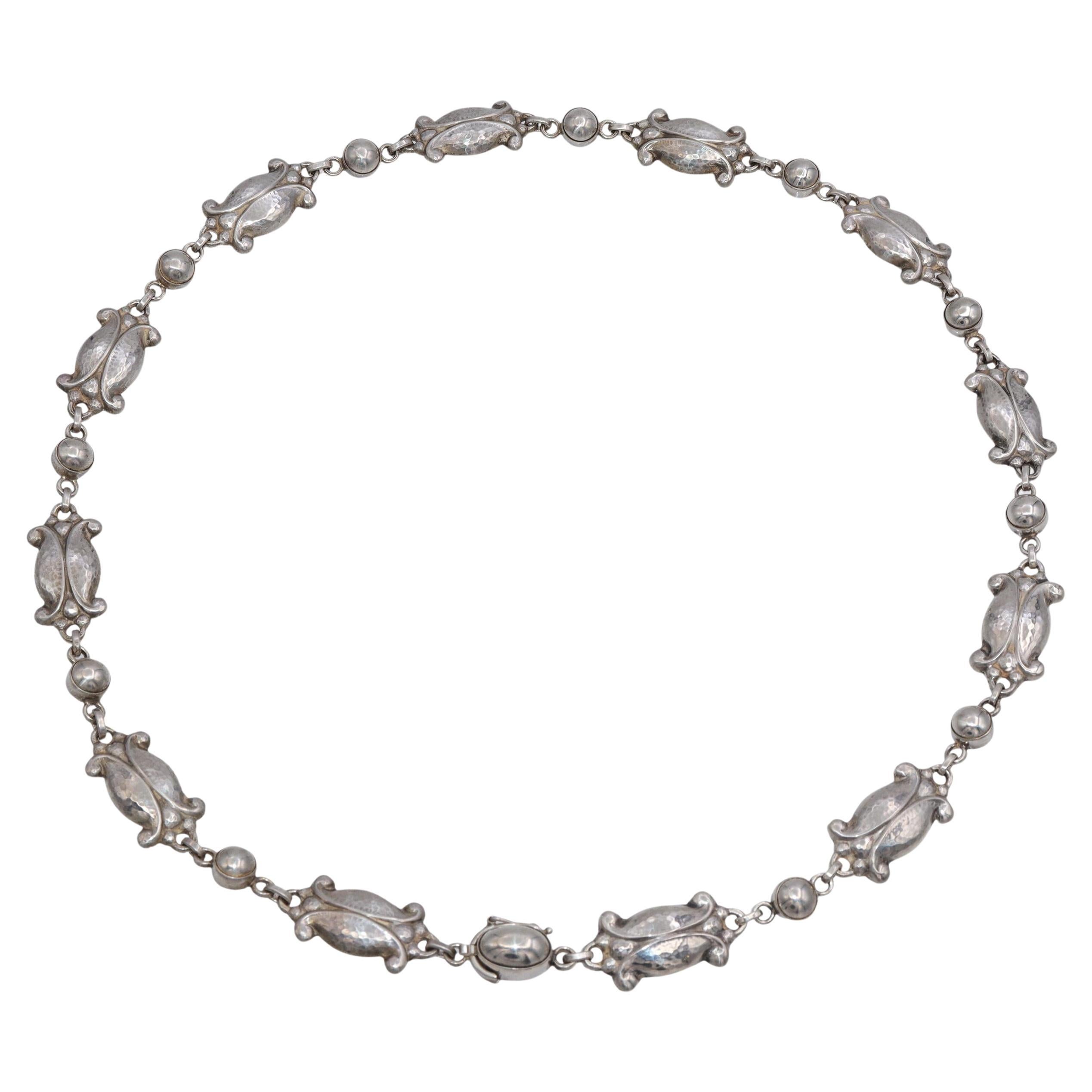 Collier de fleurs au clair de lune en argent Georg Jensen No. 15 en vente