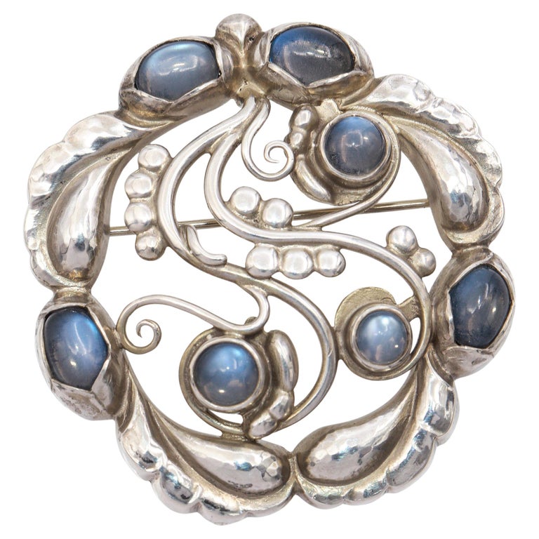 Georg Jensen Sterling Silver Moonlight Blossom No. 159 Brooch For 