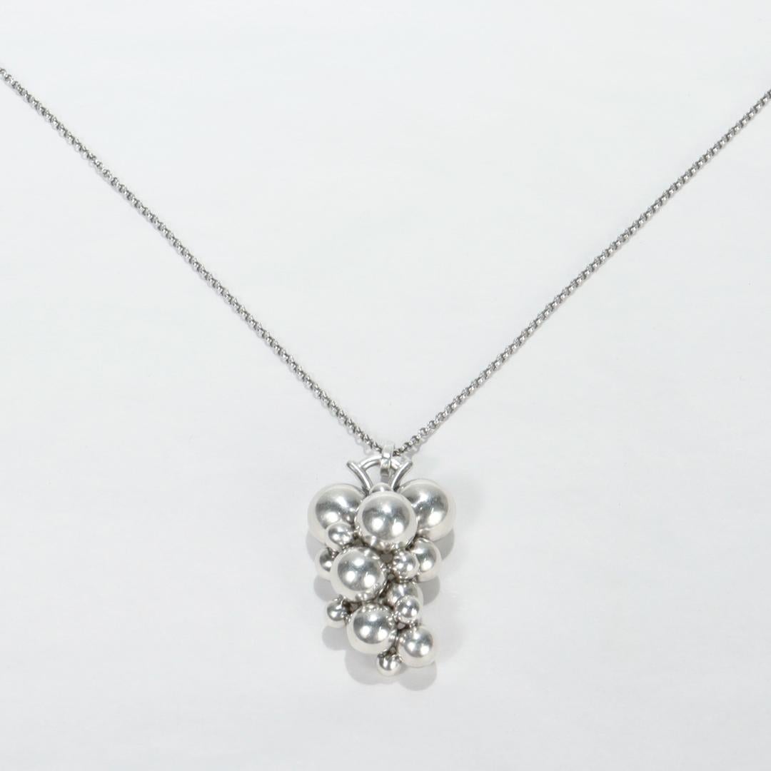 Georg Jensen Sterlingsilber 'Moonlight Trauben' Anhänger Halskette Nr. 257A Damen