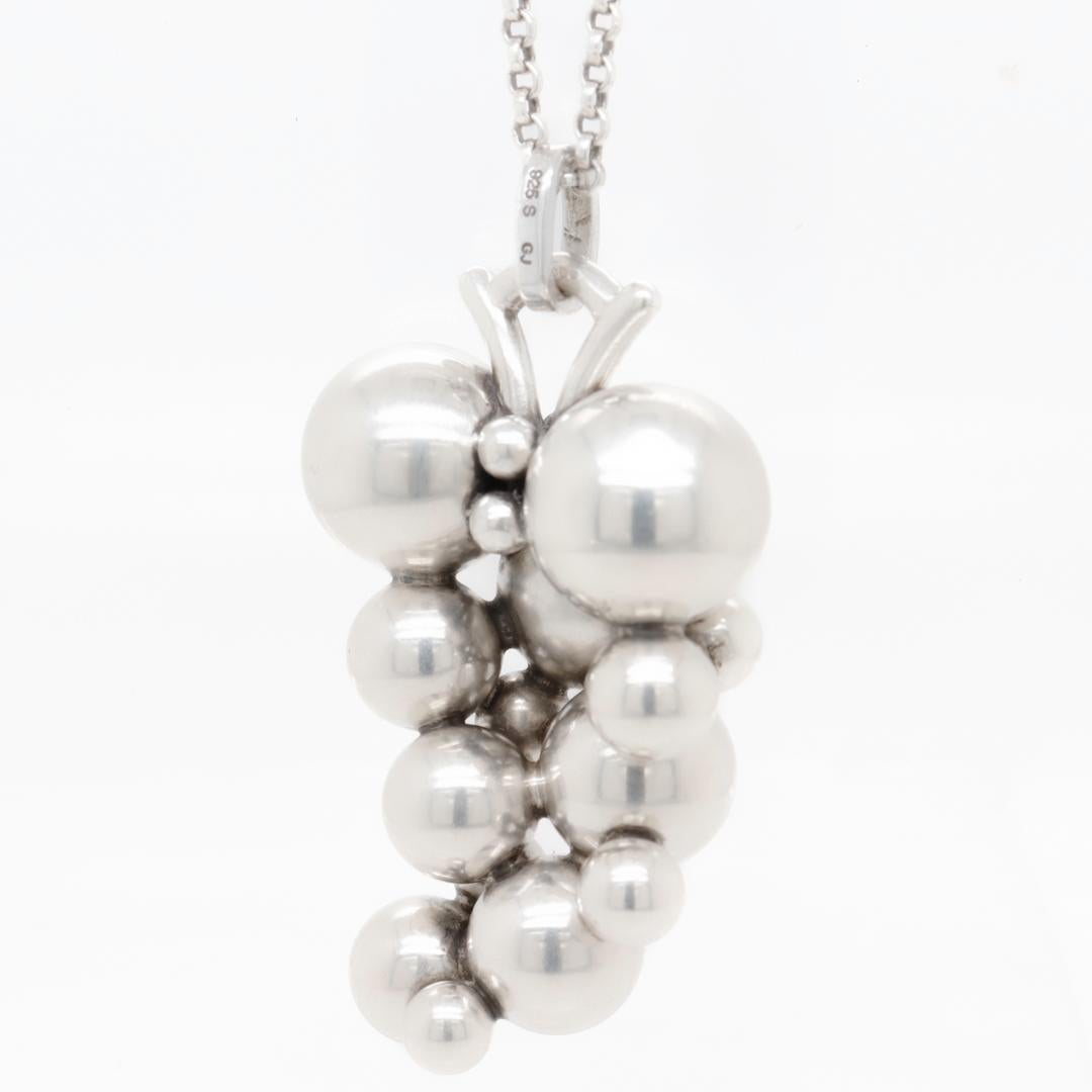 Georg Jensen Sterlingsilber 'Moonlight Trauben' Anhänger Halskette Nr. 257A 3