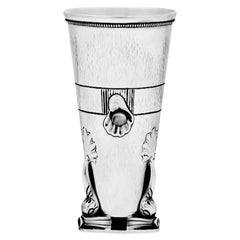 Georg Jensen Vaso con pietra di luna in argento 925 118b