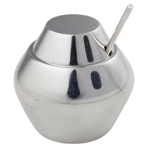 Georg Jensen Sterling Silver Mustard Pot 1020 by Ib Bluitgen For Sale