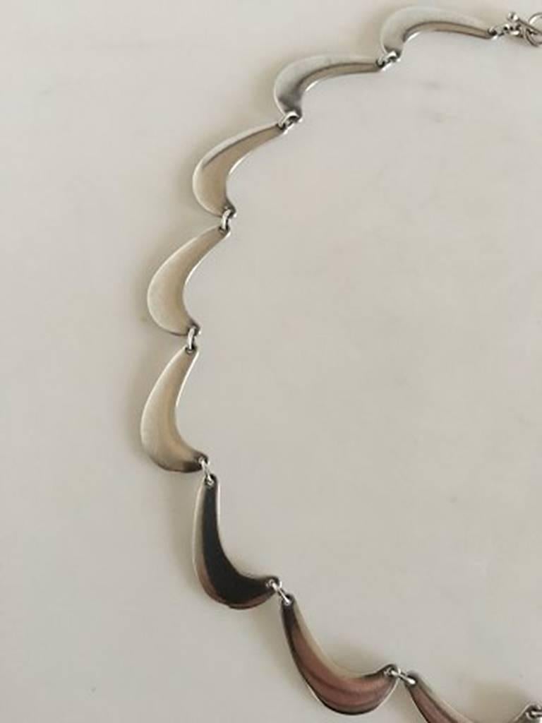 Georg Jensen Sterling Silver Boomerang Necklace No 276 designed by Nanna Ditzel. Measures 47 cm / 18 1/2 in. Weighs 47 g / 1.65 oz.