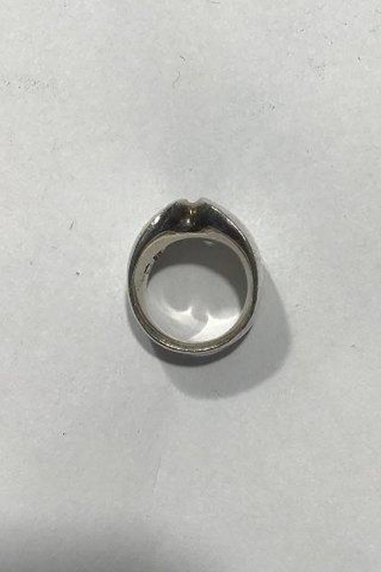 Georg Jensen sterling silver nanna ditzel ring No. 100. 

Size 45 (US Size 3 1/4). Weighs 14 grams/0.49 oz.