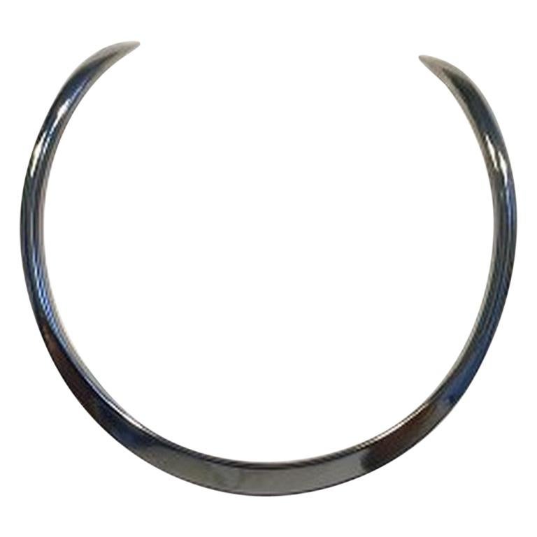 Georg Jensen Sterling Silver Neck Ring No. 9A For Sale