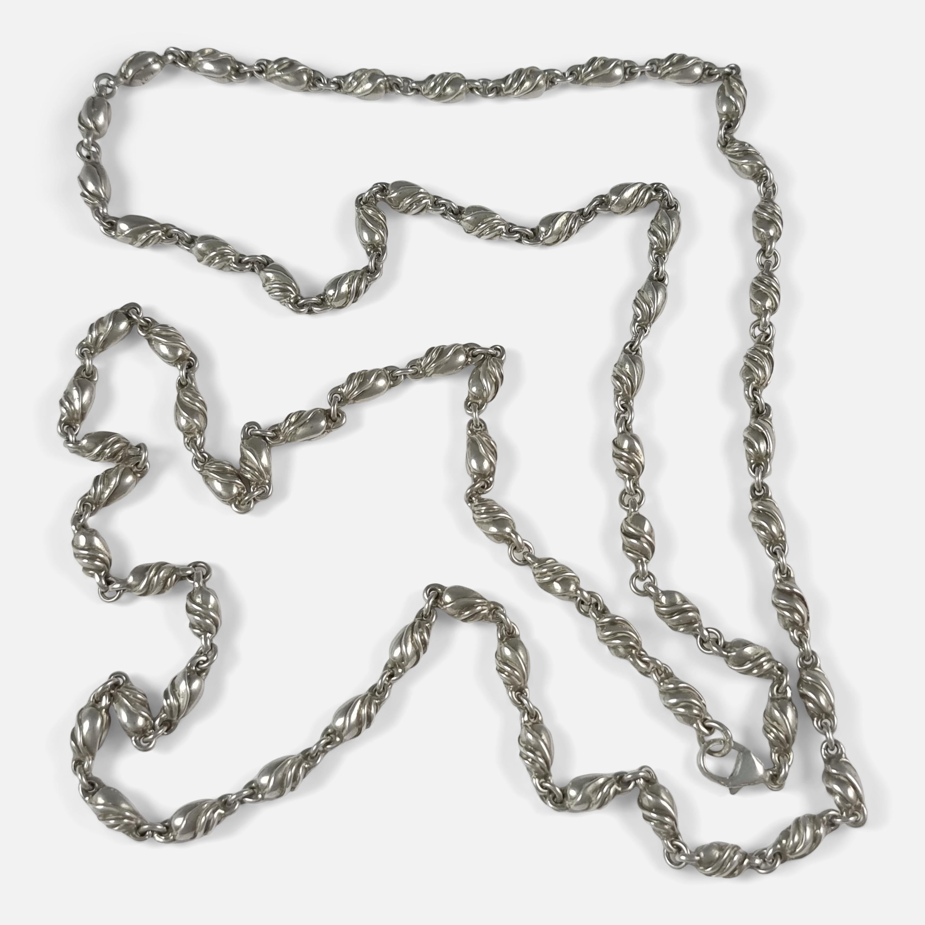 Modern Georg Jensen Sterling Silver Necklace, #383