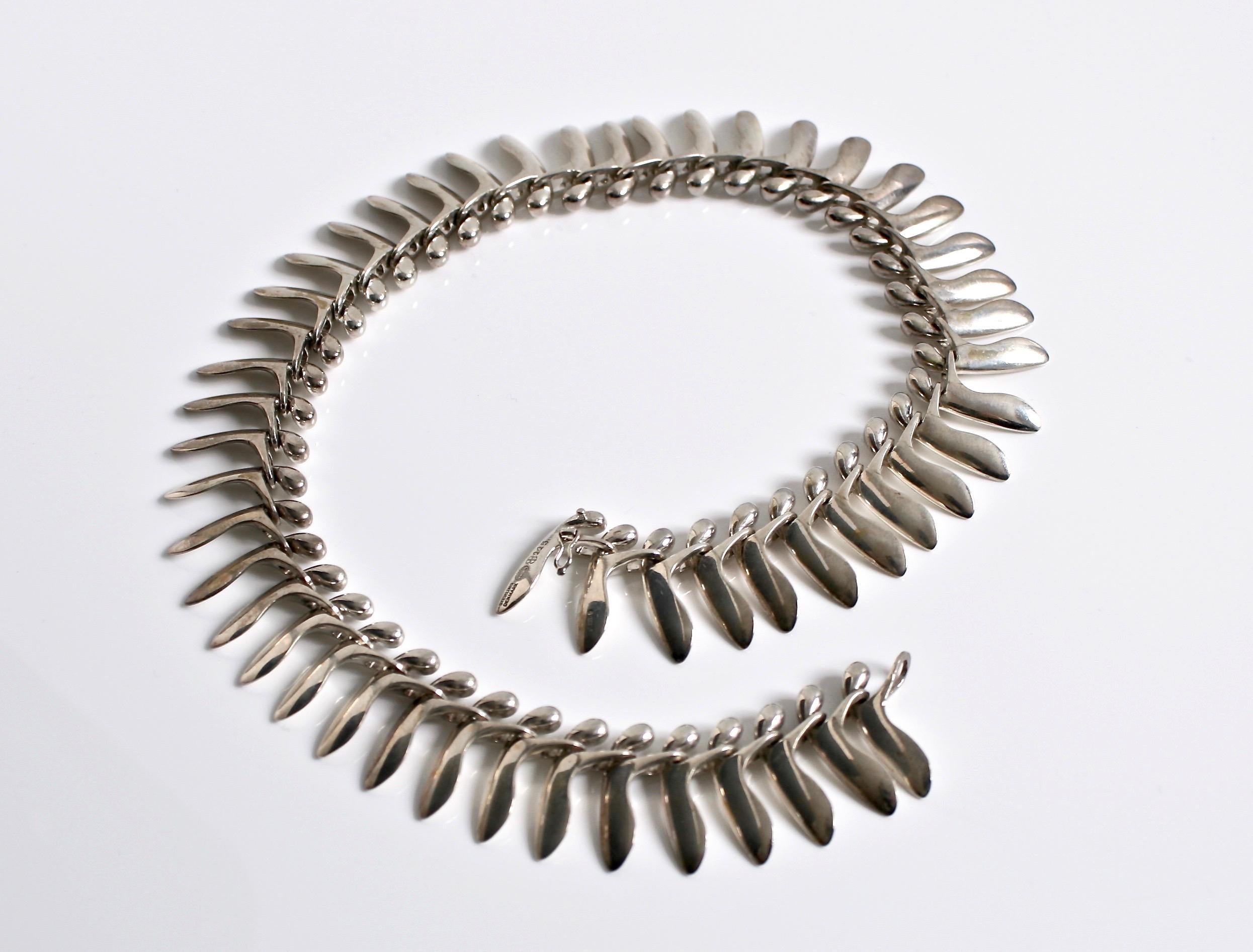 Georg Jensen Sterling Silver Necklace Designed by Bent Gabrielsen, circa 1953 In Good Condition In London, GB