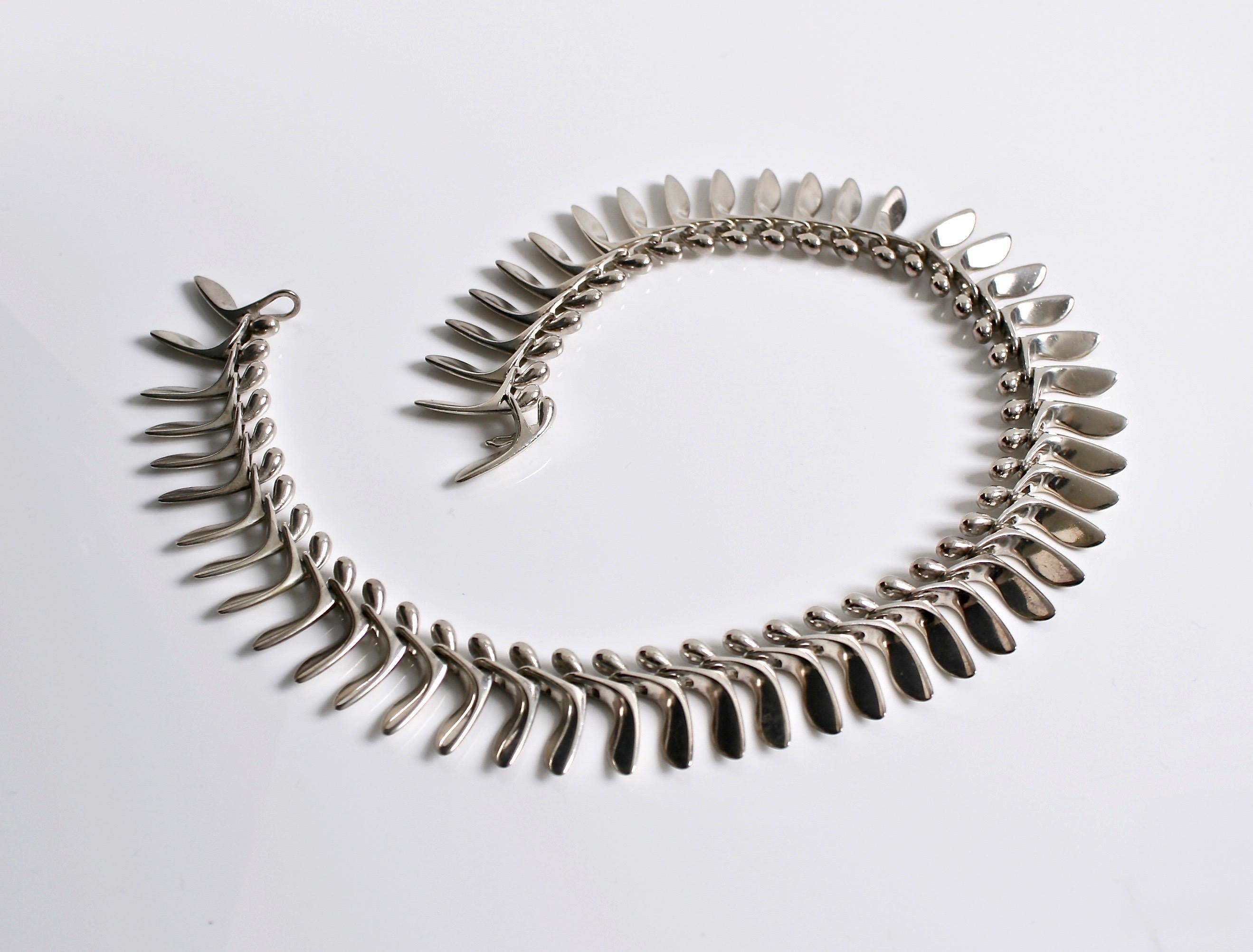 Women's Georg Jensen Sterling Silver Necklace Designed by Bent Gabrielsen, circa 1953