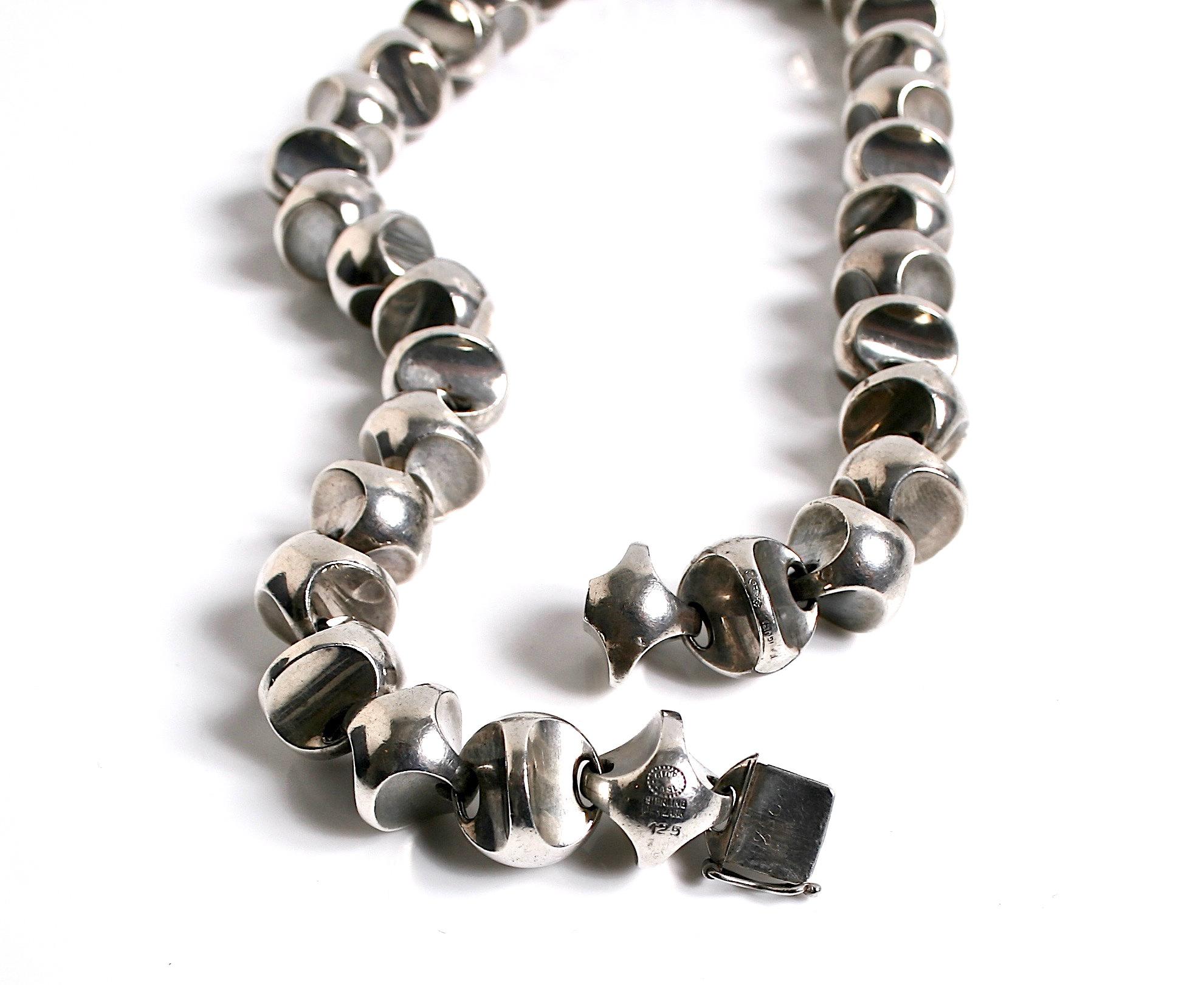 Women's Georg Jensen Sterling Silver Necklace Designed by Flemming Eskildsen 125