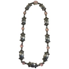 Georg Jensen Sterling Silver Necklace No 15 'Rose Quartz'