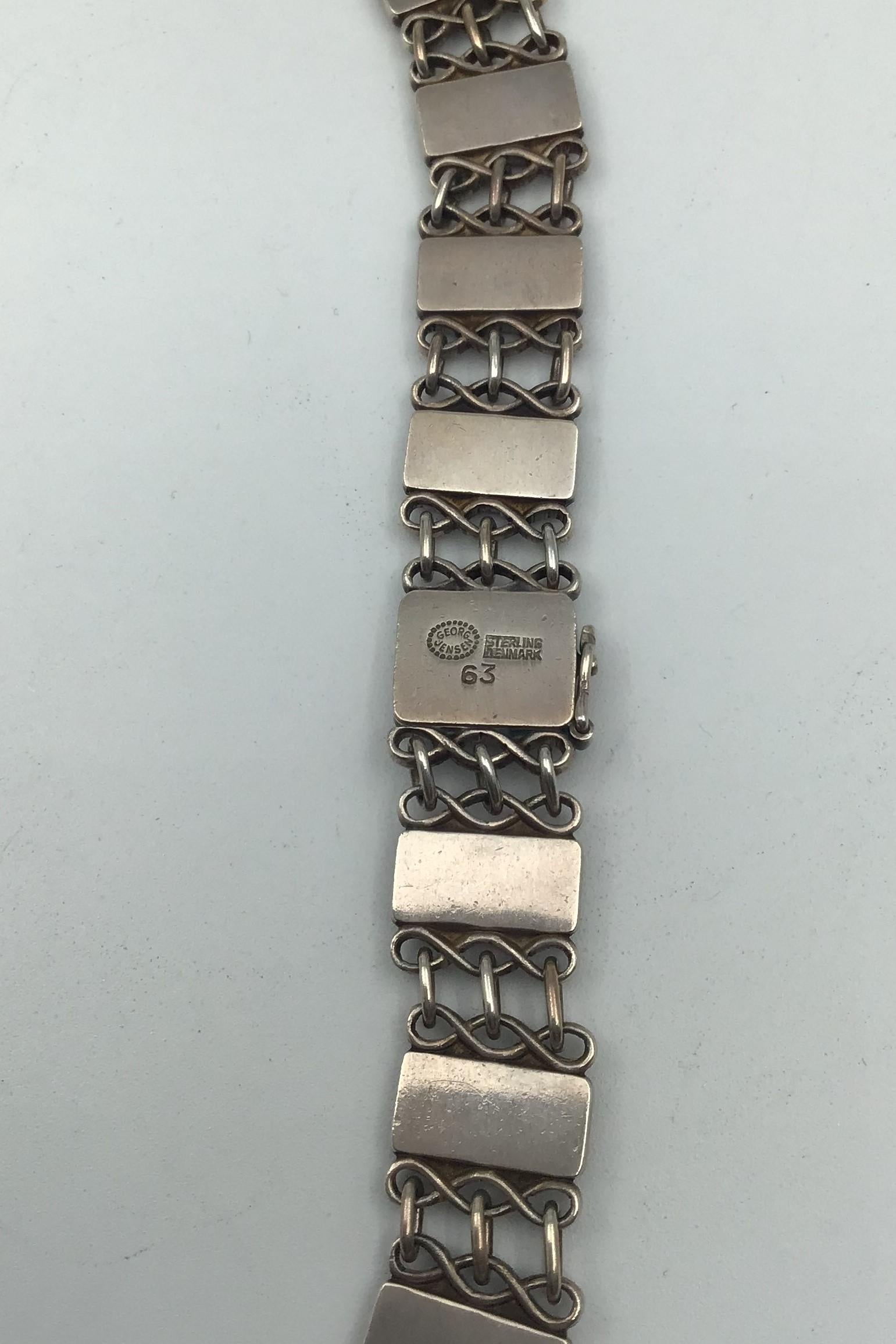 Georg Jensen Sterlingsilber-Halskette Nr. 63 für Damen oder Herren im Angebot