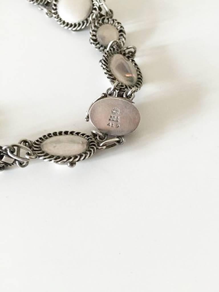 Georg Jensen Sterling Silver Necklace with Stones and Silver Stones No ...