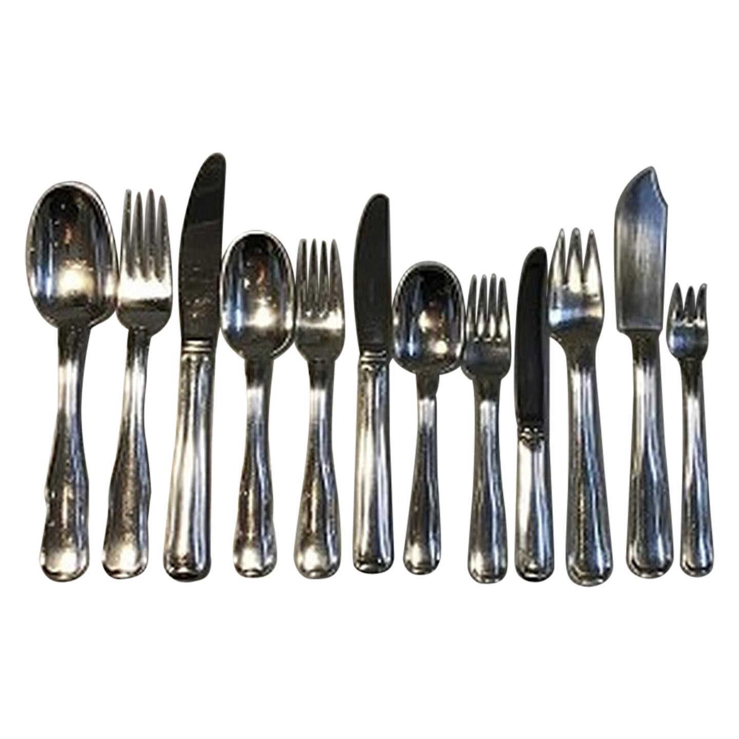Georg Jensen Sterling Silver Old Danish Set 12 People 
144 pcs
 For Sale