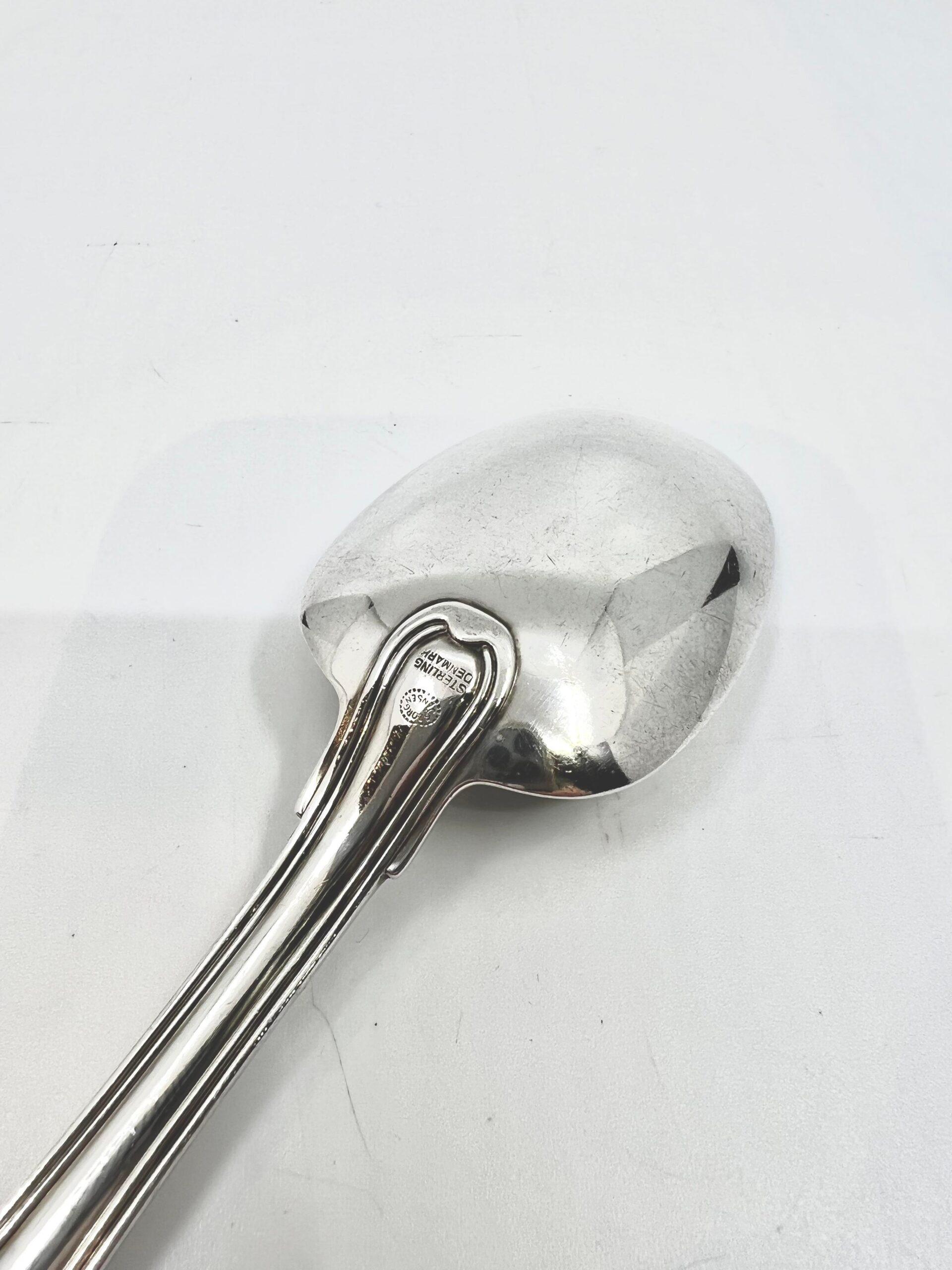 Polished Georg Jensen Sterling Silver Old Danish Teaspoon Large/Child Spoon 031 For Sale