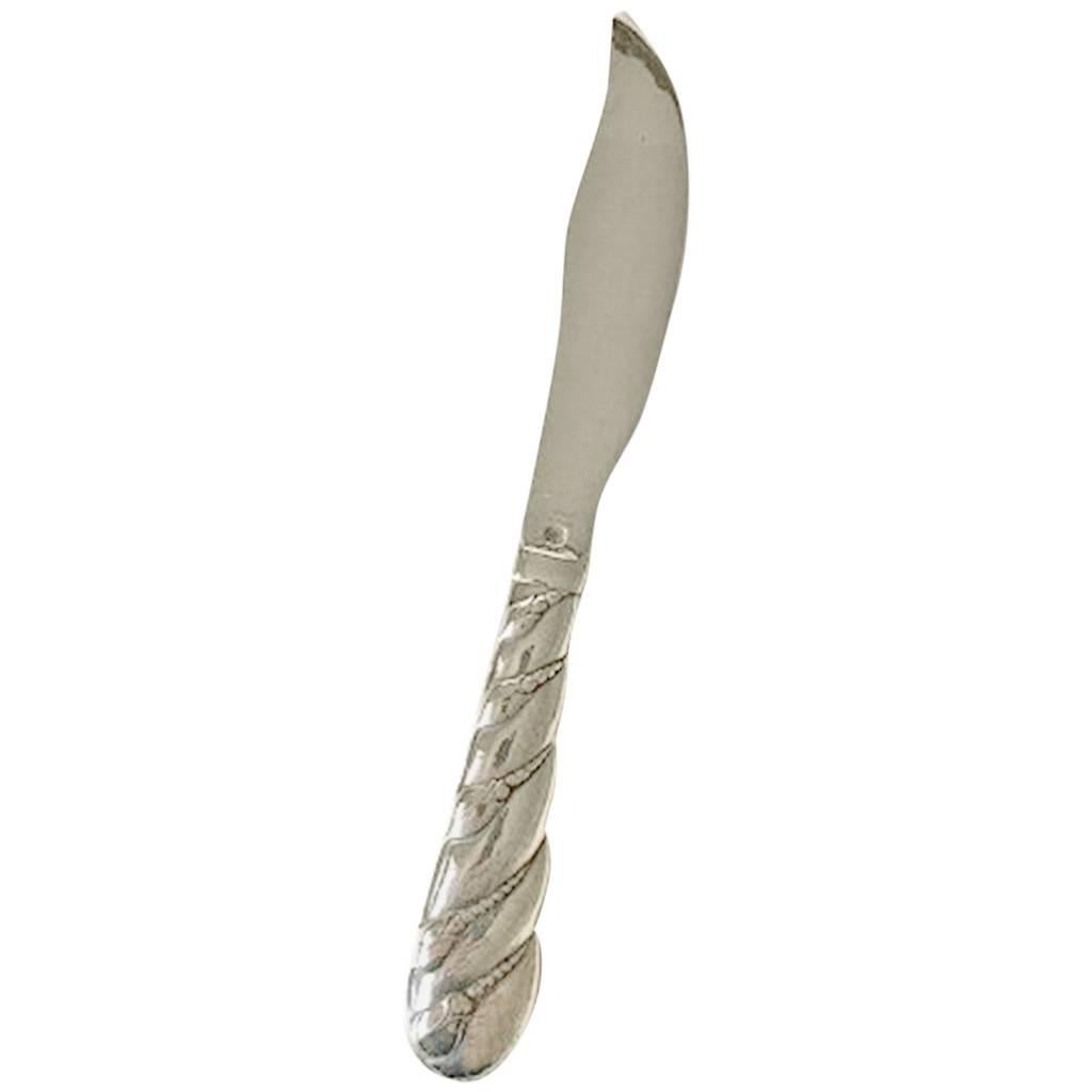 Jensen Sterling Silver Beaded Cheese Knife at 1stDibs