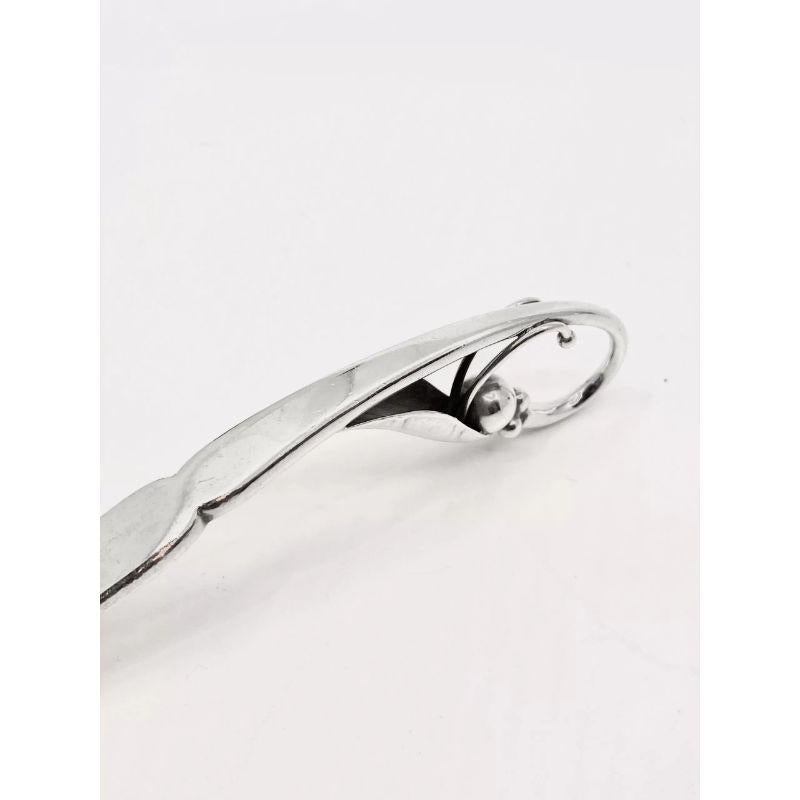 Art Nouveau Georg Jensen Sterling Silver Ornamental Compote Spoon, Pattern 21 For Sale