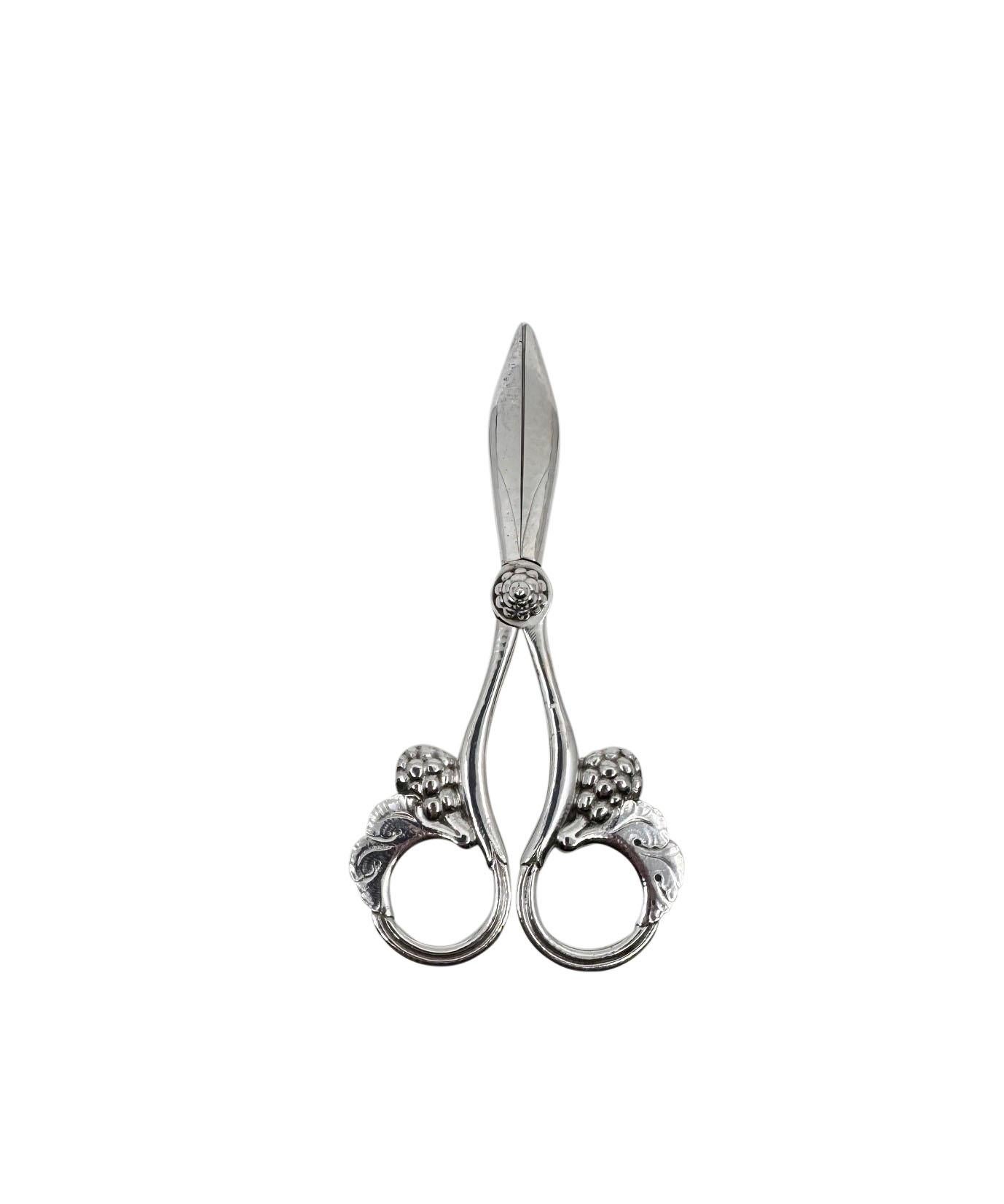 Danish Georg Jensen Sterling Silver Ornamental Grape Shears #140 For Sale