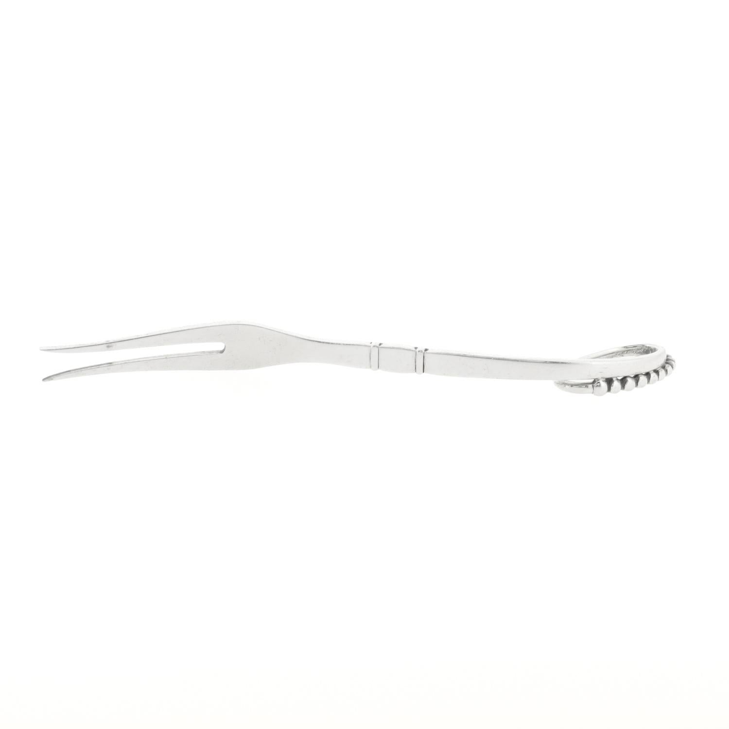 Georg Jensen Tenedor ornamental para limones de plata de ley siglo XX en venta