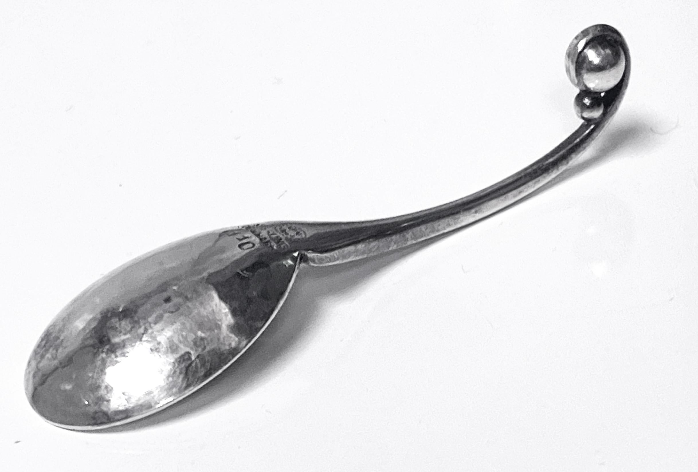 Danish Georg Jensen Sterling Silver Condiment  Salt Spoon #110