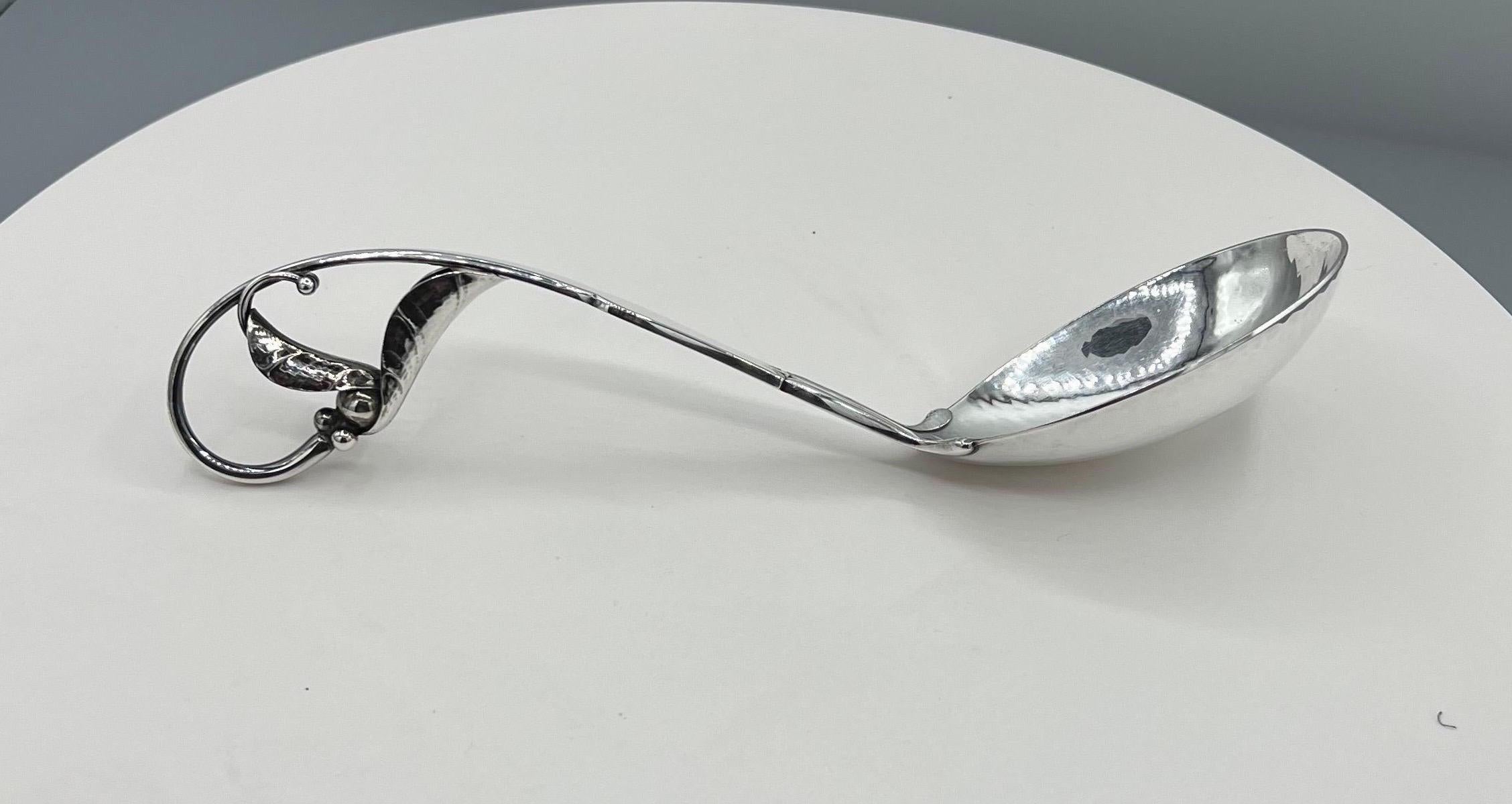 Georg Jensen Sterling Silver Ornamental Serving Spoon #141 For Sale 6