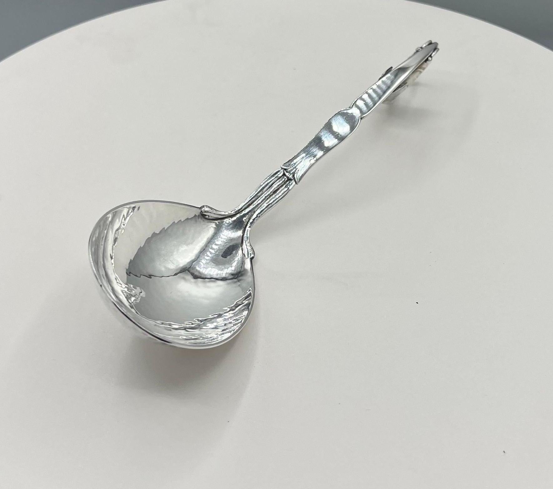 Georg Jensen Sterling Silver Ornamental Serving Spoon #141 For Sale 7