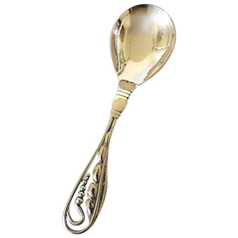 Georg Jensen Sterling Silver Ornamental Serving Spoon #42 For Sale