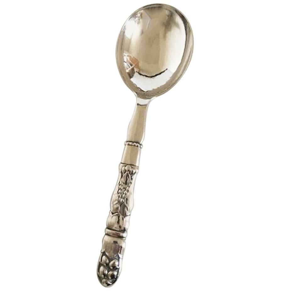 Georg Jensen Sterling Silver Ornamental Serving Spoon #54 For Sale