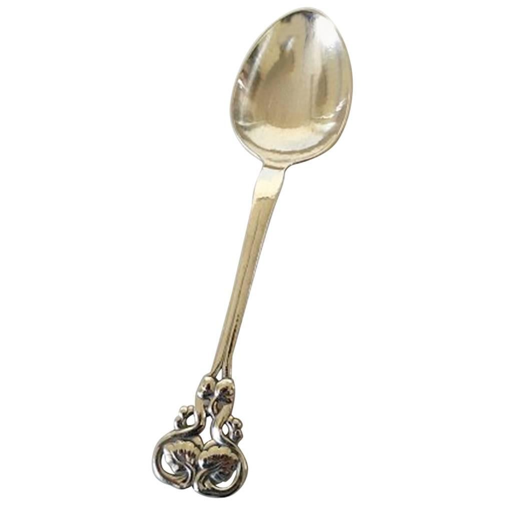 Georg Jensen Sterling Silver Ornamental Serving Spoon #58 For Sale