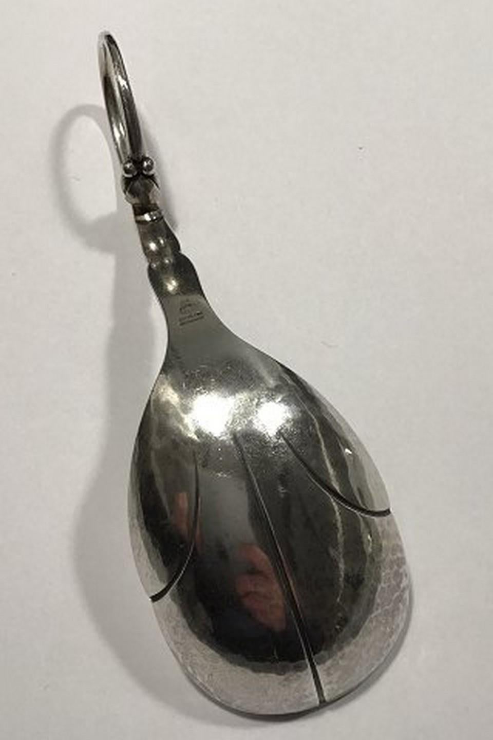 Art Nouveau Georg Jensen Sterling Silver Ornamental Serving Spoon No 21 For Sale