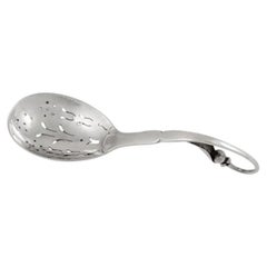 Georg Jensen Sterling Silver Ornamental Sifter Spoon 21, circa 1912