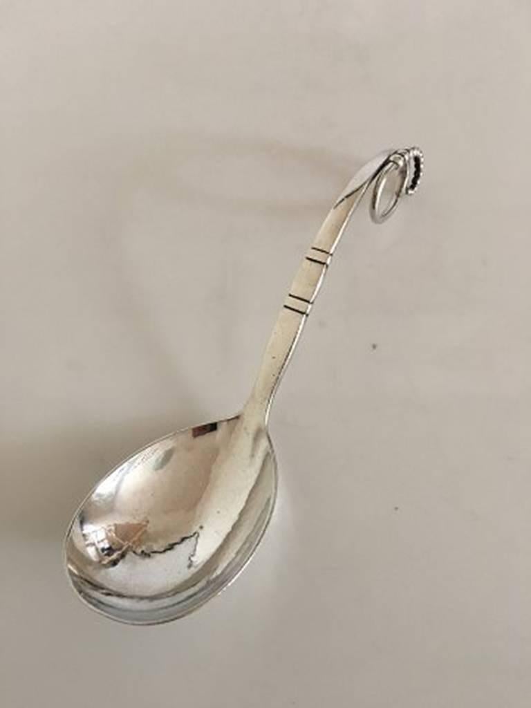 Georg Jensen sterling silver ornamental spoon #41. Measure: 19.5 cm L (7 43/64 in.). From 1932-1945. In great condition.