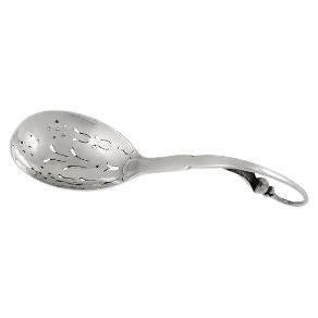 Georg Jensen Sterling Silver Ornamental Sprinkler Spoon, Pattern 21 For Sale