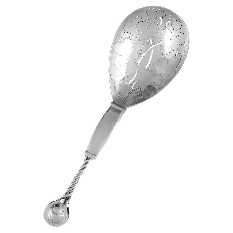 Georg Jensen Juego de cucharas ornamentales de fresa de plata de ley nº 35