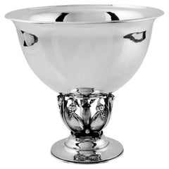 Georg Jensen Plata de Ley Cuenco ornamentado con uvas 468A