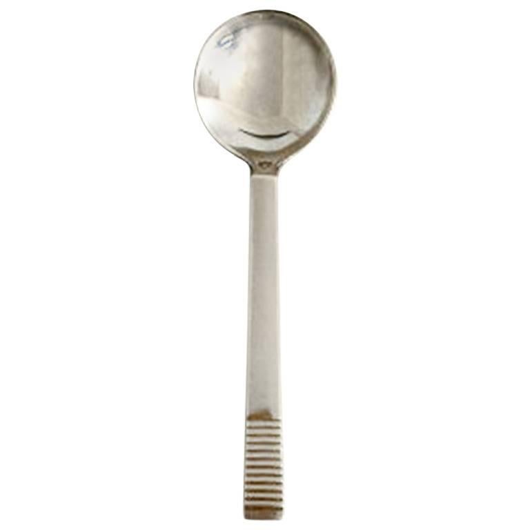 Georg Jensen Sterling Silver Parallel Bouillon Spoon For Sale