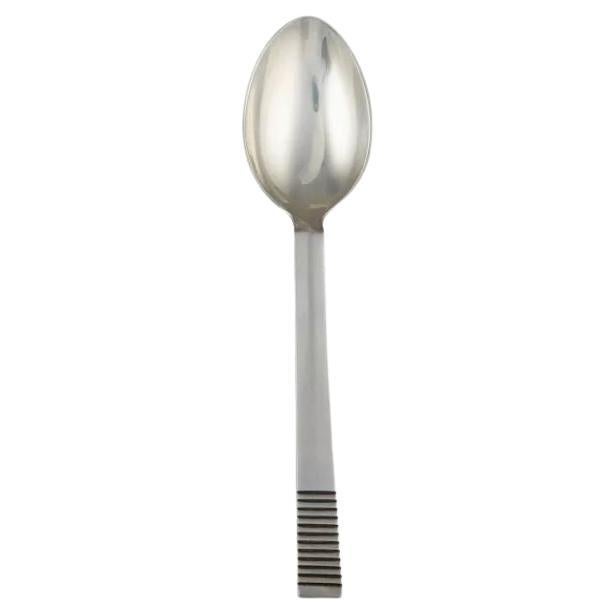 Georg Jensen Sterling Silver Parallel Dessert Spoon 021A For Sale