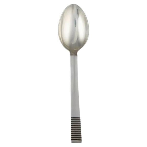 Georg Jensen Cuchara de postre paralela de plata de ley 021A