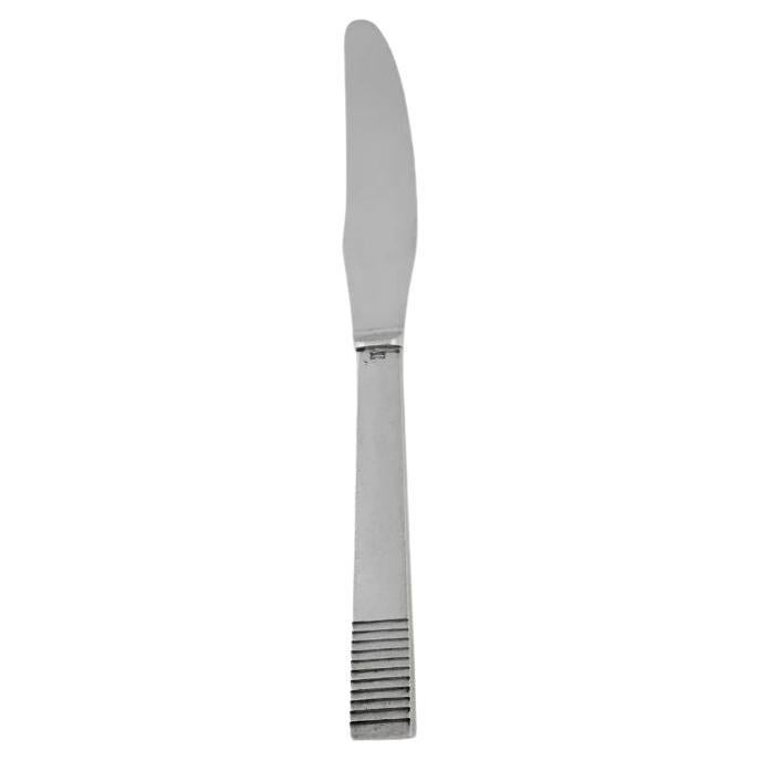 Georg Jensen Sterling Silver Parallel Dinner Knife with Long Handle 014 For Sale