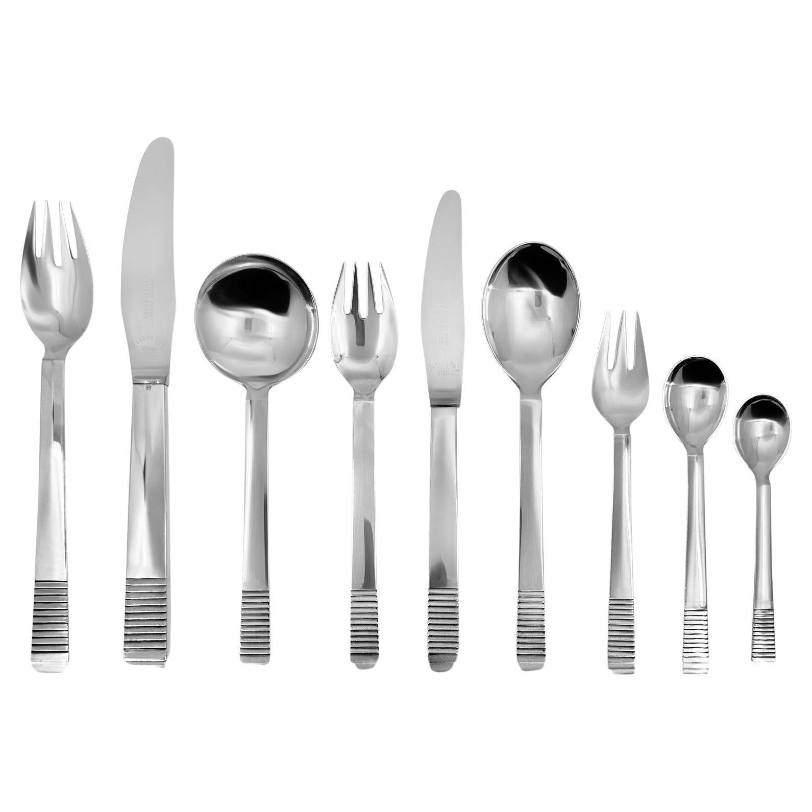 Georg Jensen Cubiertos Paralelos de Plata de Ley para Ocho