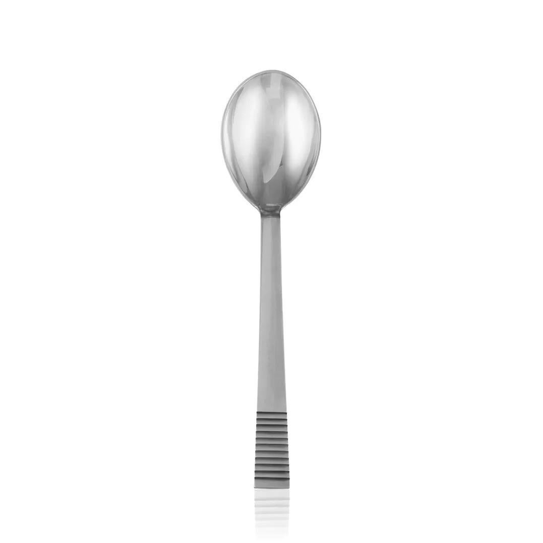 Georg Jensen Parallel-Silberbesteck aus Sterlingsilber für sechs Personen (Handgefertigt) im Angebot